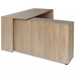 vidaXL Bureau d'angle 4 étagères chêne