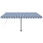 vidaXL Auvent automatique sur pied 400x300 cm Bleu et blanc