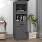 vidaXL Buffet haut Gris 34x40x108 5 cm Bois massif de pin