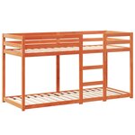 vidaXL Lit superposé avec toit cire marron 90x190cm bois massif de pin