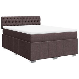 vidaXL Sommier à lattes de lit avec matelas Marron foncé 140x190 cm