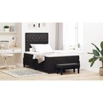 vidaXL Lit à ressorts avec matelas Noir 120 x 190 cm Velours