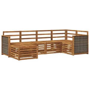 vidaXL Ensemble de canapés d'extérieur 5 pc Naturel