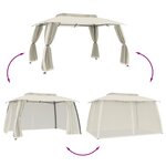 vidaXL Tonnelle avec double toit et parois en filet crème acier