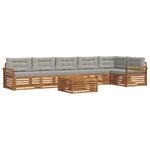 vidaXL Ensemble de canapés d'extérieur 7 pc Gris Naturel et Clair
