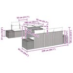vidaXL Ensemble de canapé de jardin 7 Pièces Gris clair 100 x 55 x 73 cm