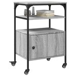 vidaXL Support d'imprimante à 3 niveaux sonoma gris 50x40x76 cm