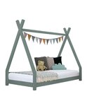Lit tipi enfant NAKANA 90 x 180 vert sauge