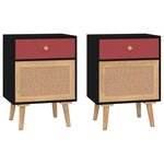 vidaXL Tables de chevet 2 Pièces noir 40x30x55 cm bois d'ingénierie