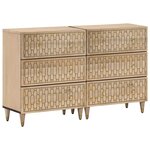 vidaXL Armoires latérales 2 Pièces 60x33x75 cm bois massif de manguier