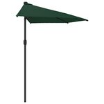 vidaXL Parasol de balcon avec mât en aluminium Vert 270x144 cm Demi
