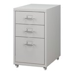 Caisson de bureau meuble de rangement pour documents dossiers fournitures de bureau à roulettes acier 48 x 28 x 41 cm blanc mat 03_0006331