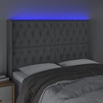vidaXL Tête de lit à LED Gris clair 163x16x118/128 cm Tissu