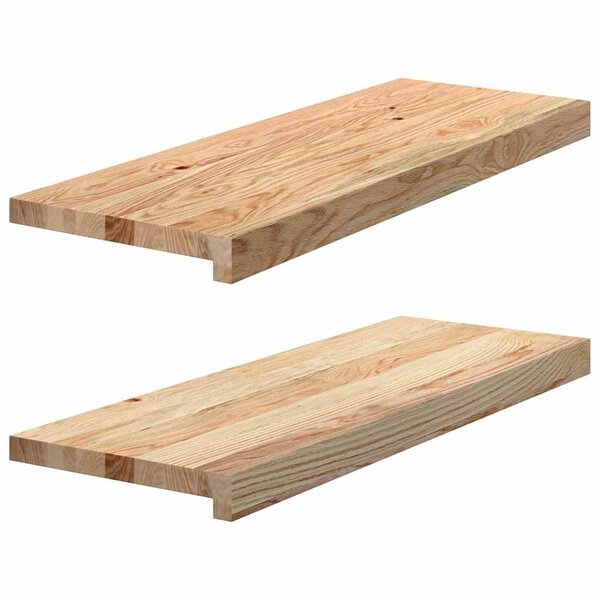 vidaXL Marches d'escalier 2 Pièces non traité 70x30x2cm bois chêne massif