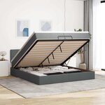 VidaXL Cadre de lit ottoman avec matelas gris foncé 200x200cm tissu