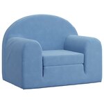 vidaXL Canapé-lit pour enfants bleu peluche douce