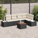 vidaXL Ensemble de canapé de jardin 6 Pièces Noir et blanc