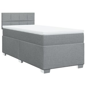 vidaXL Sommier à lattes de lit et matelas Gris clair 90x190 cm Tissu