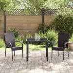 vidaXL Ensemble de salle à manger de jardin 3 pièces Marron Rattan Poly
