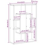 vidaXL Bibliothèque Chêne noir 63 x 20 x 90 cm Bois d'ingénierie