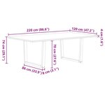 vidaXL Table à manger marron clair bois de chêne massif rectangulaire