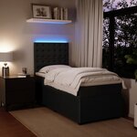 vidaXL Sommier à lattes de lit avec matelas Noir 90x200 cm Velours