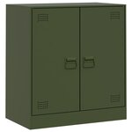 vidaXL Buffet vert olive 67x39x73 cm acier