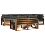 vidaXL Ensemble de canapés d'extérieur 7 pc Naturel et Anthracite