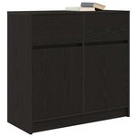 vidaXL Buffet avec tiroir chêne noir 80x34x76 cm bois d'ingénierie