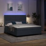 vidaXL Lit à ressorts avec matelas Gris foncé 180 x 200 cm Velours