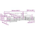 vidaXL Ensemble de canapés d'extérieur 6 pc Bois d'Acacia Massif