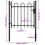 vidaXL Portail simple avec haut arrondi 100 x 75 cm