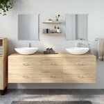 vidaXL Ensemble de meubles salle de bain 5 Pièces chêne bois d'ingénierie