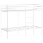 VidaXL Lit superposé sans matelas blanc 80x200 cm acier
