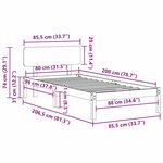 vidaXL Cadre de lit avec tête de lit Brun cire 80 x 200 cm Pin massif