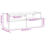 vidaXL Meuble TV mural chêne sonoma 80x30x30 cm bois d'ingénierie