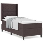 Lit à ressorts vidaXL avec matelas marron foncé 80x200 cm en tissu