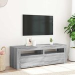 vidaXL Meuble TV avec lumières LED sonoma gris 120x35x40 cm