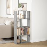 vidaXL Bibliothèque gris béton 60x20x120 cm bois d'ingénierie