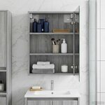 vidaXL Armoire Miroir de Salle de Bain Gris Sonoma 43 x 16 x 62.5 cm