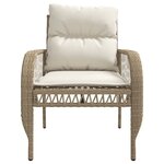 vidaXL Salon de jardin avec coussins 4 Pièces beige résine tressée
