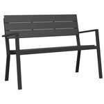 Banc de jardin vidaXL en acier et WPC noir