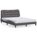 vidaXL Cadre de lit avec LED sans matelas Hvar gris 120x200 cm