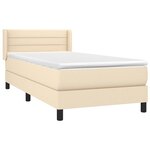 vidaXL Sommier à lattes de lit avec matelas Crème 80x200 cm Tissu