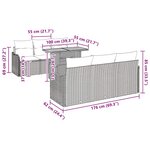vidaXL Ensemble de canapé de jardin 7 Pièces Gris Poly rotin