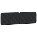 vidaXL Coussin de tête de lit noir 160 cm velours