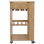 vidaXL Chariot de Cuisine avec Roues Naturel 47 5 x 36 x 83 cm Bambou