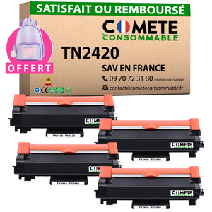TN2420 - 4 Toners compatibles Brother TN2420 Noir - COMETE