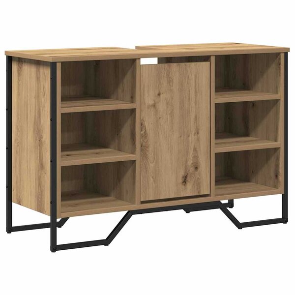 vidaXL Cabinet de Lavabo avec stockage Chêne artisanal 91 x 35 x 60 cm