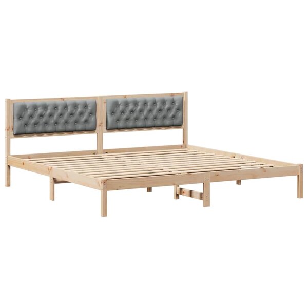 vidaXL Cadre de lit Gris clair 200 x 200 cm Pin massif